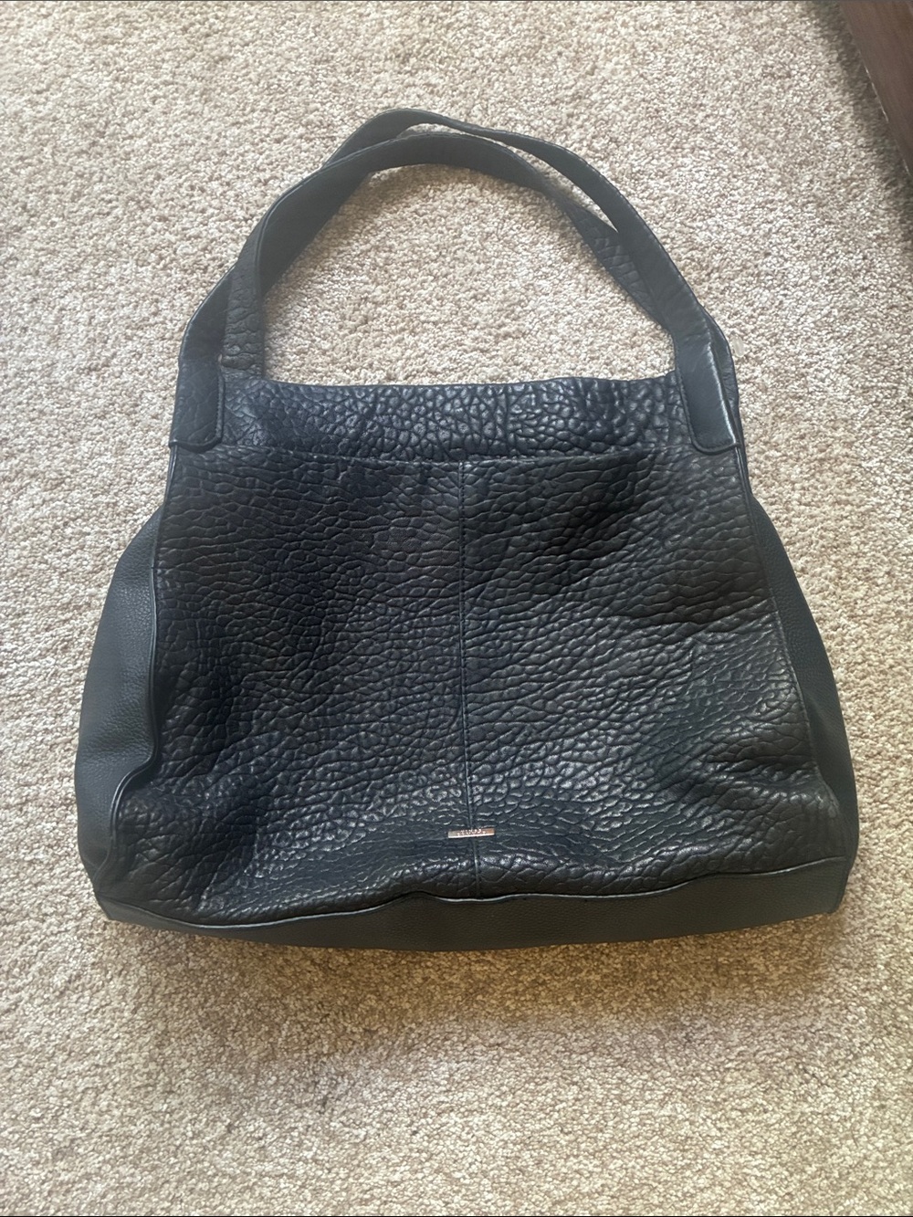Vince Camuto Black Pebbled Leather Tote